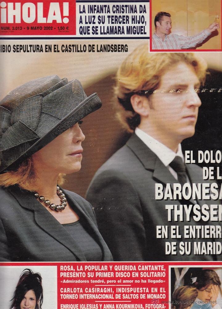 Sammeln von Zeitschriften &iexcl;Hola!: REVISTA HOLA N&ordm; 3013 A&Ntilde;O 2002. INFANTA CRISTINA. ROSA. CARLOTA CASIRAGHI. BARONESA THYSSEN.