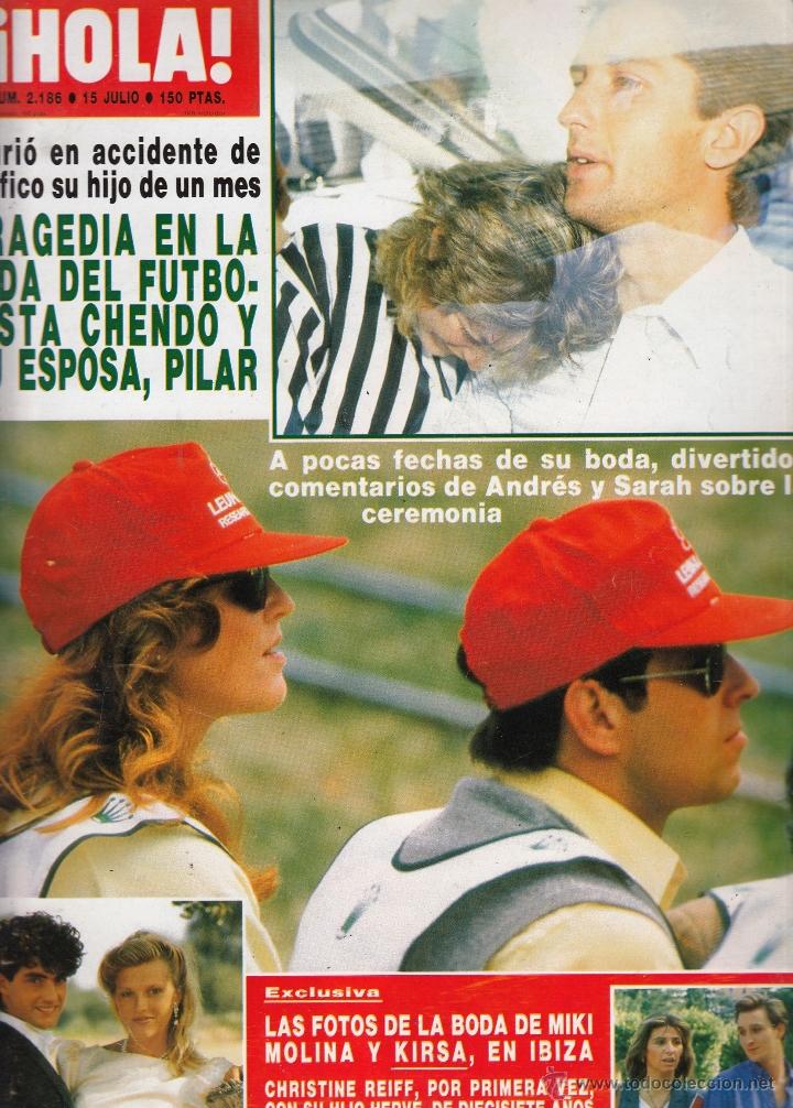 Coleccionismo de Revista Hola: REVISTA HOLA N&ordm; 2186 A&Ntilde;O  1987. BODA MIKI MOLINA Y KIRSA. BODA VICTORIA TAMARIT. URSULA ANDRESS.