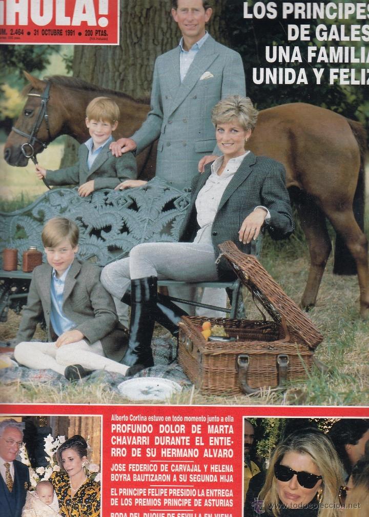 Collection Magazine &iexcl;Hola!: REVISTA HOLA N&ordm; 2464 A&Ntilde;O 1991. PRINCIPES DE GALES. JOSE FEDEREICO DE CARVAJAL Y HELENA BAUTIZO HIJO.