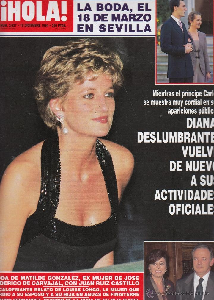 Coleccionismo de Revista Hola: REVISTA HOLA N&ordm; 2627 A&Ntilde;O 1994. DIANA DE GALES. RICHARD GERE Y CINDY CRAWFORD. BODA MATILDE GONZALEZ.
