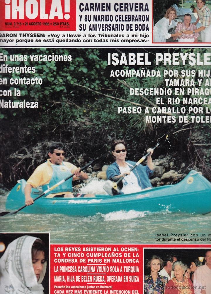 Coleccionismo de Revista Hola: REVISTA HOLA N&ordm; 2716 A&Ntilde;O 1996. CARMEN CERVERA. ISABEL PREYSLER. CONDESA DE PARIS. CAROLINA DE MONACO