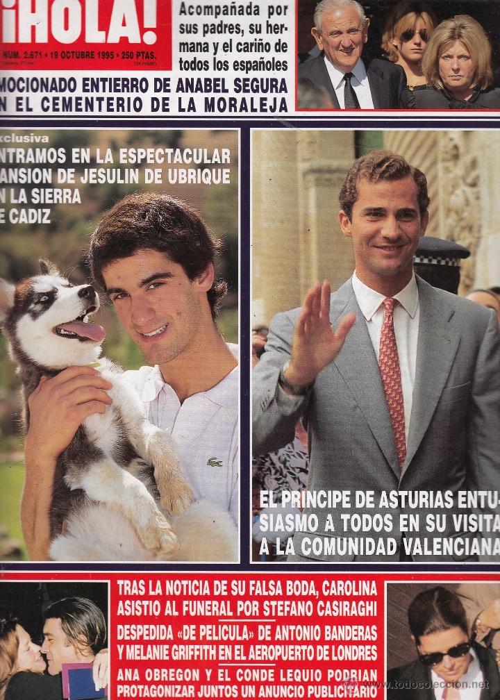 Collectionnisme de Magazine &iexcl;Hola!: REVISTA HOLA N&ordm; 2671 A&Ntilde;O 1995. MANSION DE JESULIN DE UBRIQUE. PRINCIPE DE ASTURIAS. ANTONIO BANDERAS