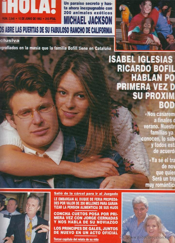 Collectionnisme de Magazine &iexcl;Hola!: REVISTA HOLA N&ordm; 2548 A&Ntilde;O 1993. MICHAL JACKSON. ISABEL IGLEAIS Y RICARDO BOFILL. CONCHA CUETOS. TESSA