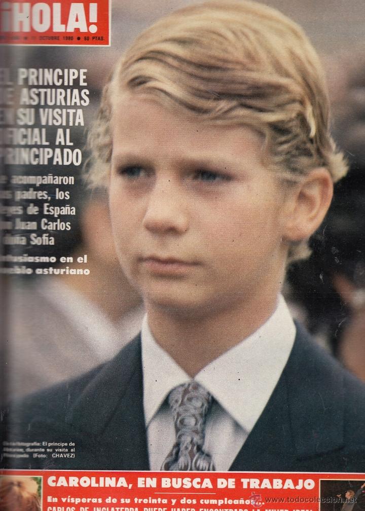 Collezionismo di Rivista &iexcl;Hola!: REVISTA HOLA N&ordm; 1885 A&Ntilde;O 1980. PRINCIPE DE ASTURIAS. CAROLINA. ROSE KENNEDY. PAPHAEL.