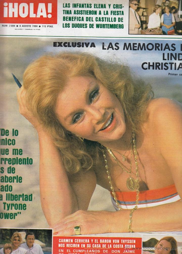 Coleccionismo de Revista Hola: REVISTA HOLA N&ordm; 2084 A&Ntilde;O 1984. LINDA CHRISTIAN. CARMEN CERVERA Y BARON VON THYSSEN. JANE SEYMOUR.