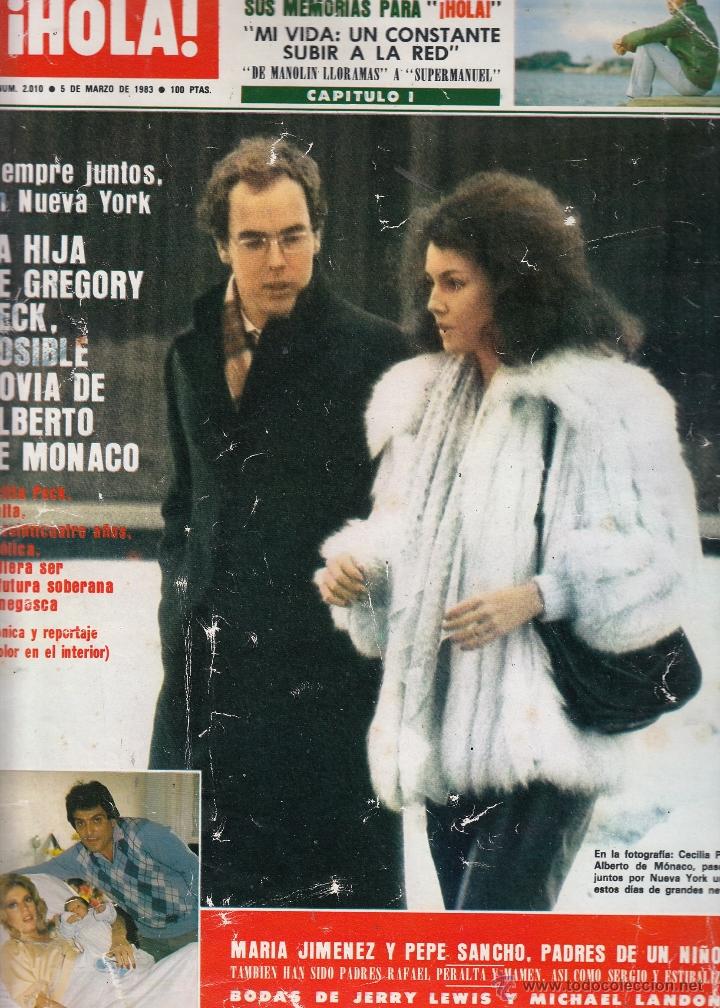 Coleccionismo de Revista Hola: REVISTA HOLA N&ordm; 2010 A&Ntilde;O 1983. ALBERTO DE MONACO.MANOLO SANTANA. BODAS JERRY LEWIS Y MICHAEL LANDOS.