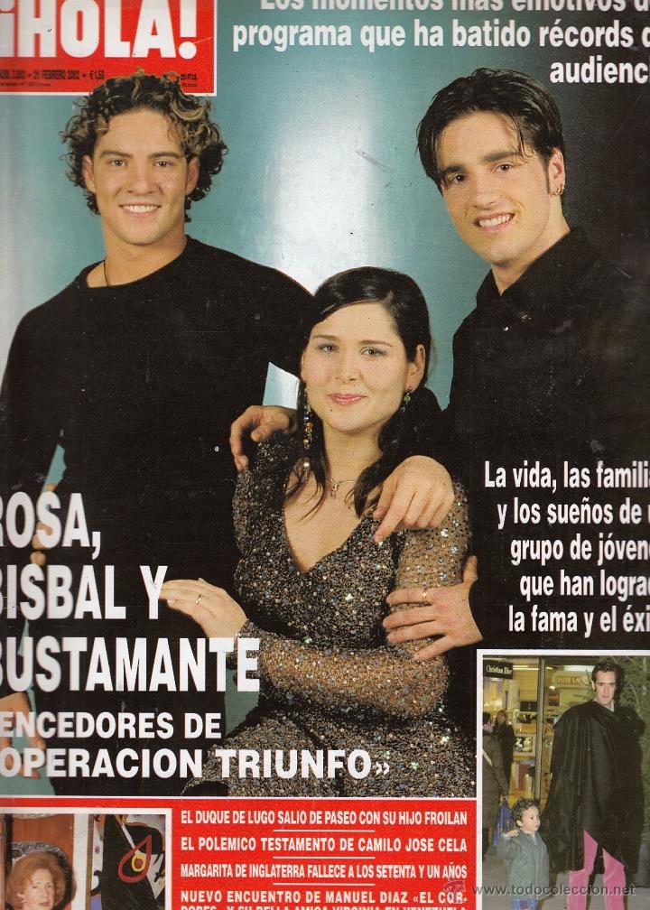 Coleccionismo de Revista Hola: REVISTA HOLA N&ordm; 3022 A&Ntilde;O 2002. ROSA, BISBAL Y BUSTAMANTE. DUQUE DE LUGO Y FROILAN. MANUEL DIAZ.