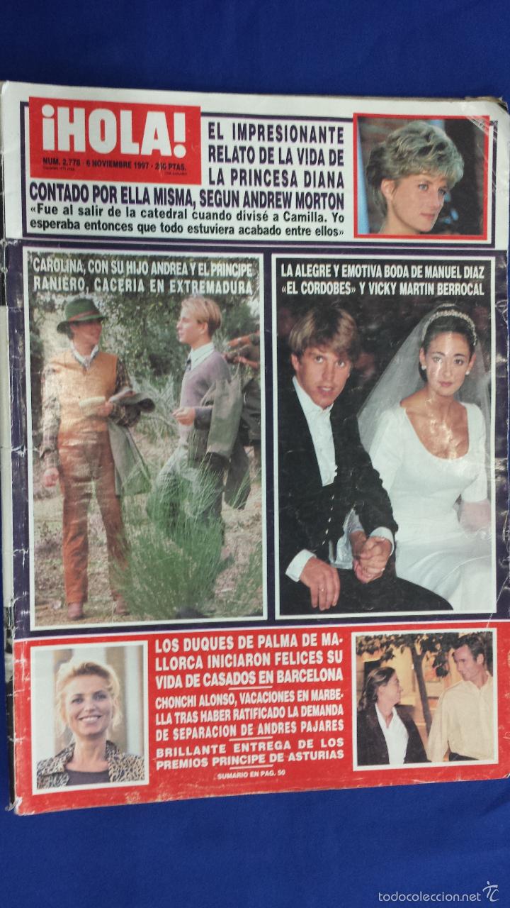 Collectionnisme de Magazine &iexcl;Hola!: REVISTA HOLA N&ordm; 2778 - 6 NOVIEMBRE 1997 - VIDA PRINCESA DIANA - BODA EL CORDOBES Y VICKY MARTIN