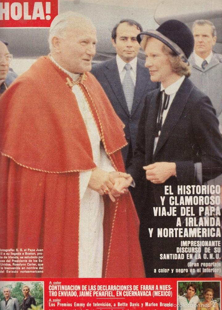 Coleccionismo de Revista Hola: REVISTA HOLA N&ordm; 1833 A&Ntilde;O 1979. HISTORICO VIAJE DEL PAPA A IRLANDA Y NORTEAMERICA. MANOLO SANTANA.