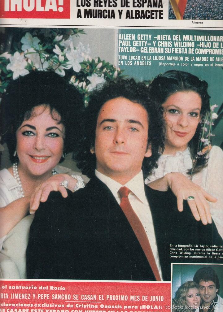 Collezionismo di Rivista &iexcl;Hola!: REVISTA HOLA N&ordm; 1856 A&Ntilde;O 1980. AILEEN GETTY, PAUL GETTY Y TAYLOR. M. JIMENEZ Y P. SANCHO. ONASSIS.