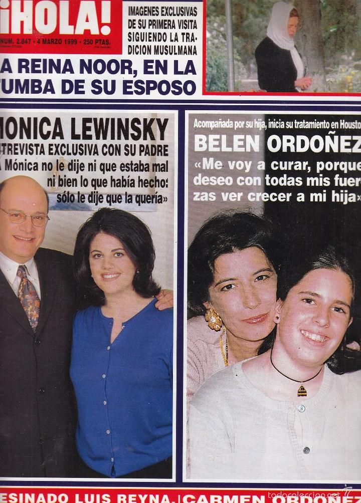 Coleccionismo de Revista Hola: REVISTA HOLA N&ordm; 2847 A&Ntilde;O 1999. REINA NOOR. MONICA LEWINSKY. BELEN ORDO&Ntilde;EZ. CARMEN ORDO&Ntilde;EZ.