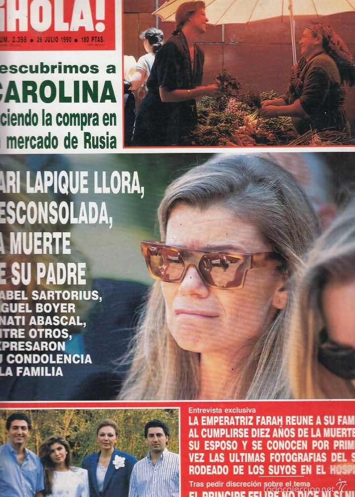 Coleccionismo de Revista Hola: REVISTA HOLA N&ordm; 2398 A&Ntilde;O 1990. CAROLINA DE MONACO. EMPERATRIZ FARAH.