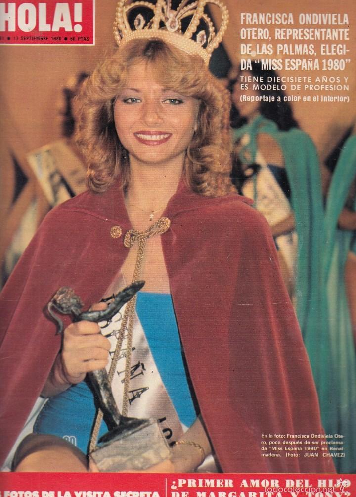 Collezionismo di Rivista &iexcl;Hola!: REVISTA HOLA N&ordm; 1881 A&Ntilde;O 1980. FRANCISCA ONDIVIELA OTERO MISS ESPA&Ntilde;A. GIANNINA FACIO. YOOTHA YOYCE.