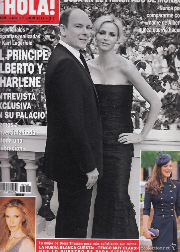 Coleccionismo de Revista Hola: REVISTA HOLA N&ordm; 3492 A&Ntilde;O 2011. PRINCIPE ALBERTO Y CHARLENE. BLANCA CUESTA. CATHERINE MIDDLETON.