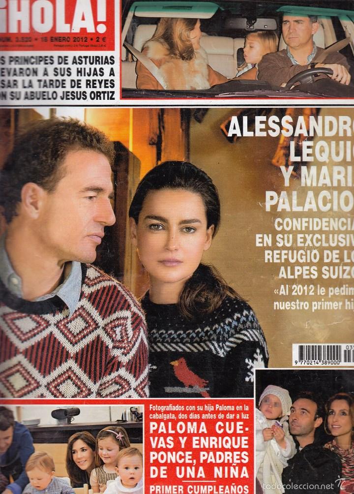 Coleccionismo de Revista Hola: REVISTA HOLA N&ordm; 3520 A&Ntilde;O 2012. ALESSANDRO LEQUIO Y MARIA PALACIOS. PALOMA CUEVAS Y ENREIQUE PONCE.