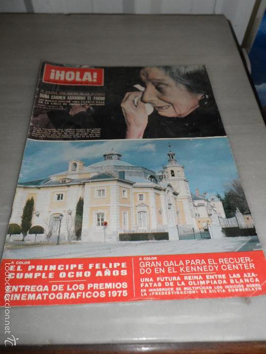 Collectionnisme de Magazine &iexcl;Hola!: revista hola n&ordm; 1642 a&ntilde;o 1976 do&ntilde;a carmen abandona el pardo