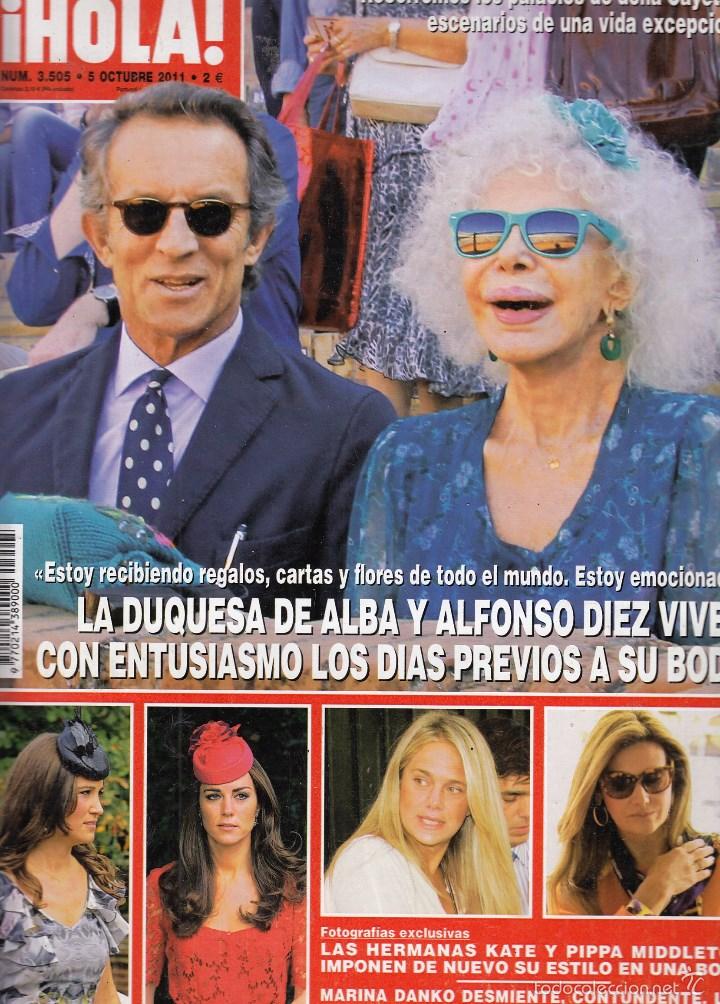 Sammeln von Zeitschriften &iexcl;Hola!: REVISTA HOLA N&ordm; 3505 A&Ntilde;O 2011. DUQUESA DE ALBA Y ALFONSO DIEZ. KATE Y PIPPA MIDDLETON. MARINA DANKO.