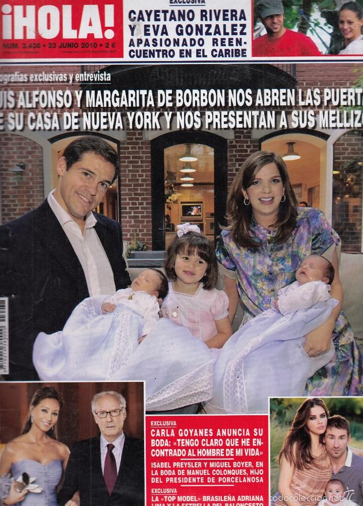 Collezionismo di Rivista &iexcl;Hola!: REVISTA HOLA N&ordm; 3438 A&Ntilde;O 2010. LUIS ALFONSO Y MARGARITA DE BORBON. CARLA GOYANES. ADRINA LIMA.