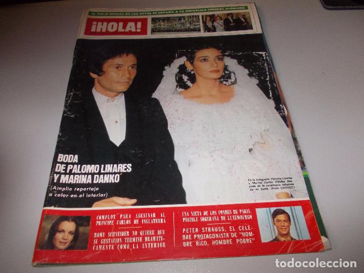 Coleccionismo de Revista Hola: Hola n&ordm; 1.706 06/05/1977. Boda Palomo Linares y Marina Danko. Romy Schneider. Peter Strauss