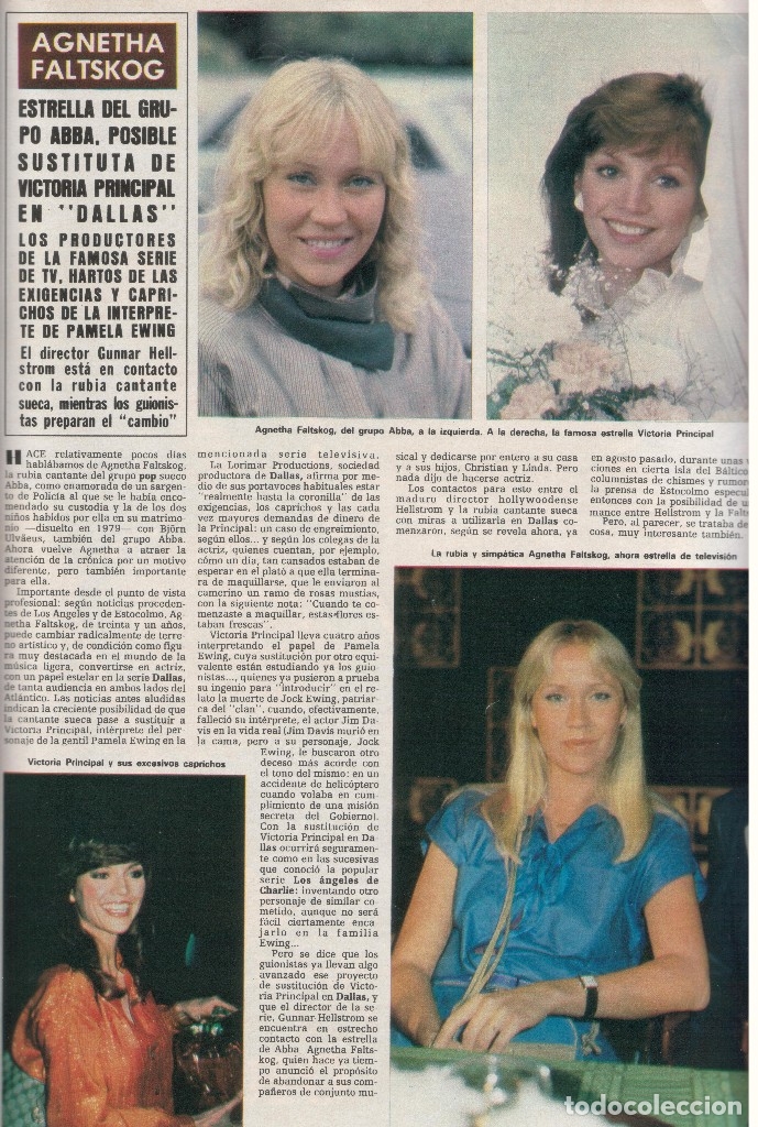 Coleccionismo de Revista Hola: Agnetha Abba revista Hola 1981