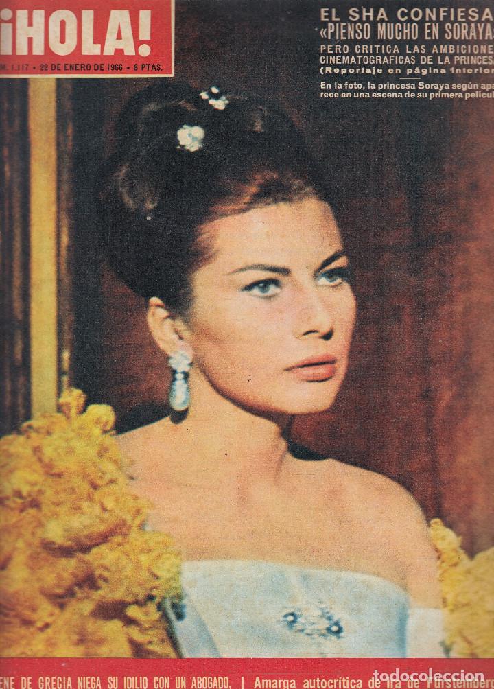 Coleccionismo de Revista Hola: REVISTA HOLA N&ordm; 1117 A&Ntilde;O 1966. PRINCESA SORAYA. IRENE DE GRECIA. JEANNE MOREAU. EL SHA.