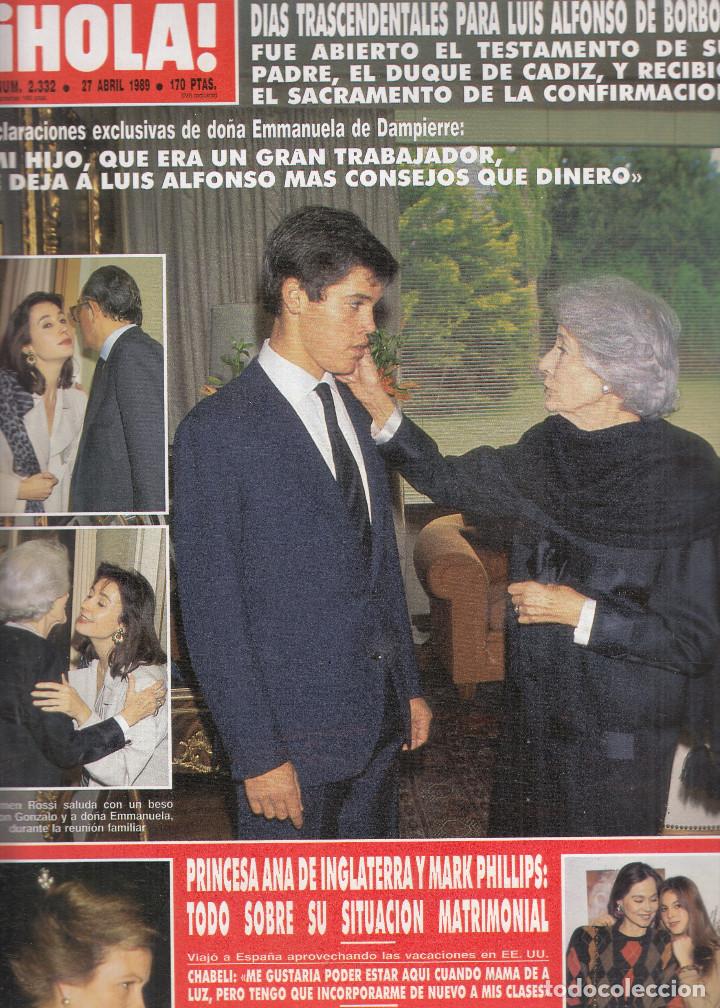 Coleccionismo de Revista Hola: REVISTA HOLA N&ordm; 2332 A&Ntilde;O 1989. EMMANUELA DE DAMPIERRE. CHABELI. ROB LOWE Y TOM CRUISER. DIANA GALES.