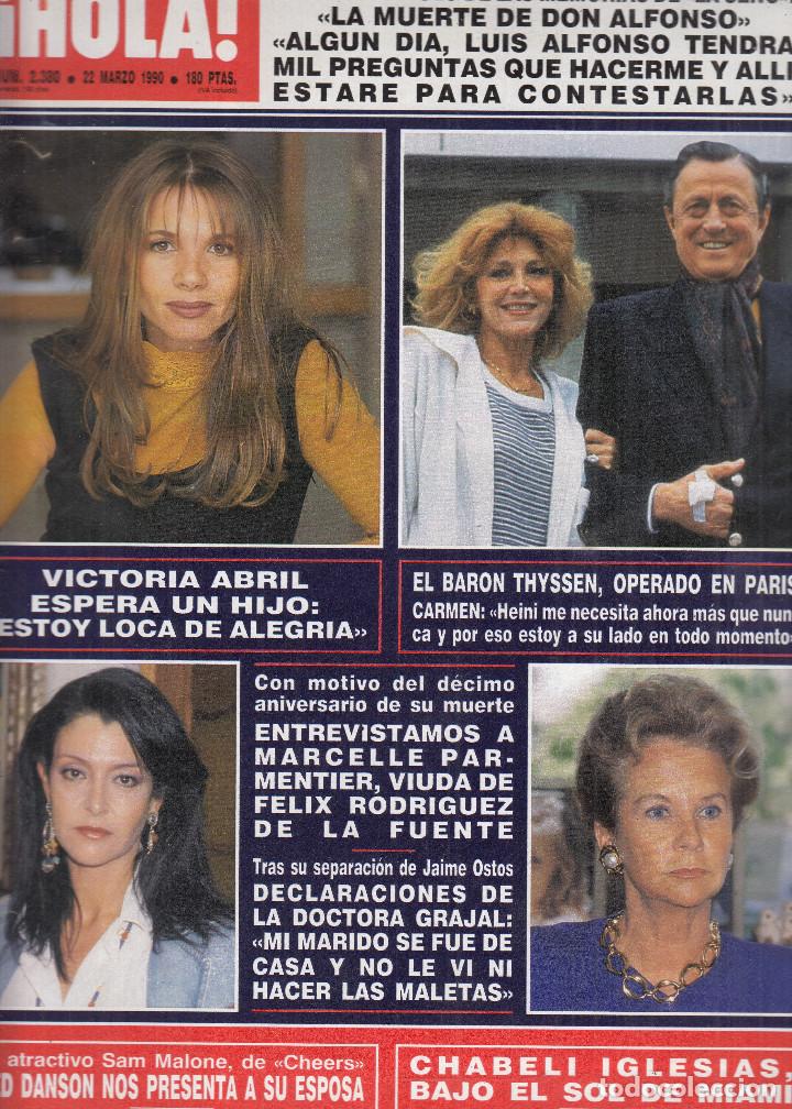 Coleccionismo de Revista Hola: REVISTA HOLA N&ordm; 2380 A&Ntilde;O 19902. VICTORIA ABRIL. BARON THYSSEN. MARCELLE PADMENTIER. DOCTOR GRAJAL.