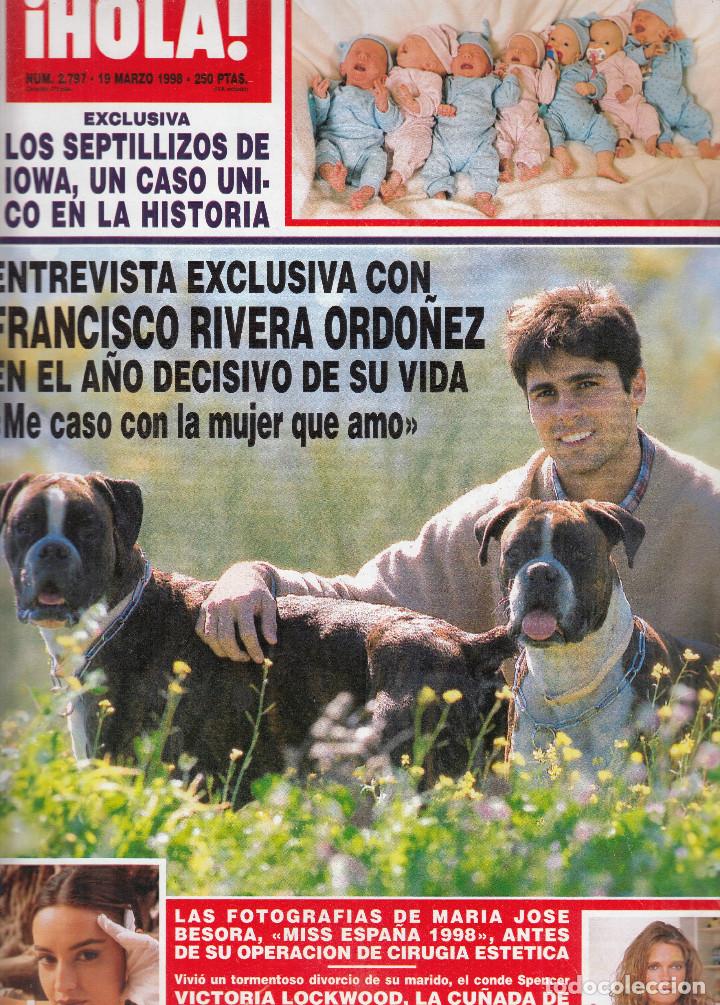 Collezionismo di Rivista &iexcl;Hola!: REVISTA HOLA N&ordm; 2797 A&Ntilde;O 1998. FRANCISCO RIVERA. MARIA JOSE BESORA. VICTORIA LOCKWOOK. SEPTILLIZOS.