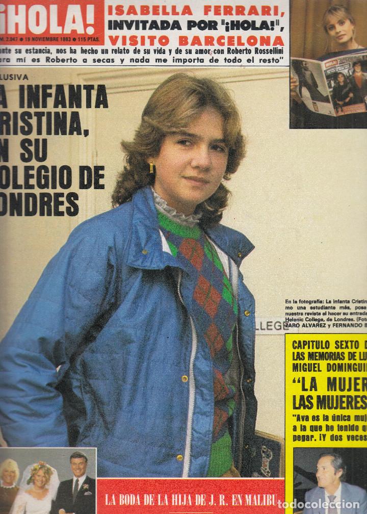 Coleccionismo de Revista Hola: REVISTA HOLA N&ordm; 2047 A&Ntilde;O 1983. ISABELLA FERRARI. INFANTA CRISTINA.MIGUEL DOMINGUIN. BODA HIJA DE JR.