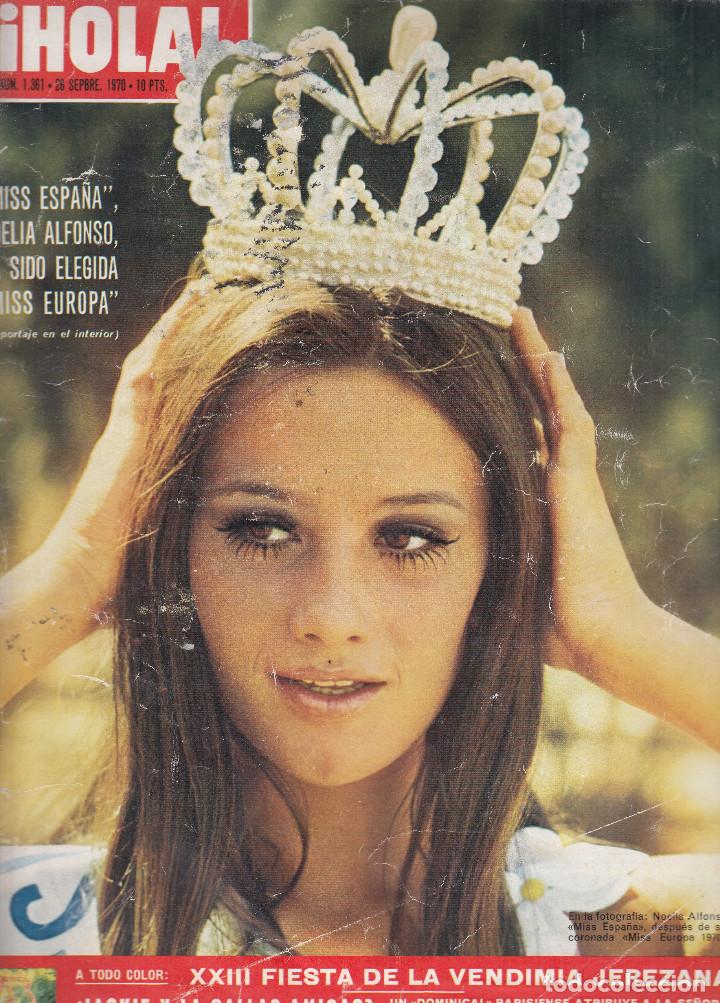 Coleccionismo de Revista Hola: REVISTA HOLA N&ordm; 1361 A&Ntilde;O 1970. MISS ESPA&Ntilde;A Y MISS EUROPA NOELIA ALFONSO.MAURICIO CHEVALIER.PABLO VI.