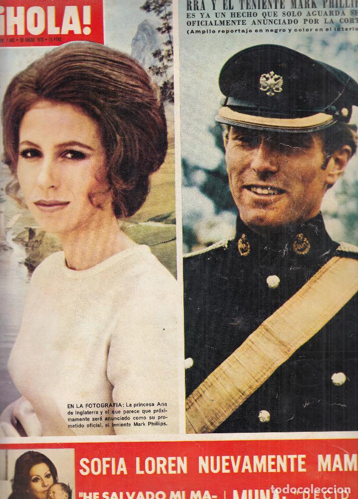 Coleccionismo de Revista Hola: REVISTA HOLA N&ordm; 1492 A&Ntilde;O 1973. PRINCESA ANA Y MARK PHILLIPS. SOFRIA LOREN MAMA. MUSA. ROMY SCHNEIDER