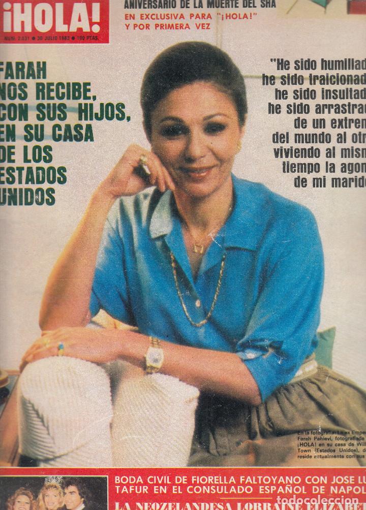 Coleccionismo de Revista Hola: REVISTA HOLA N&ordm; 2031 A&Ntilde;O 1983. FARAH. BODA FALTOYANO Y JOSE LUIS TAFUR. ELIZABERTH MISS UNIVERSO.