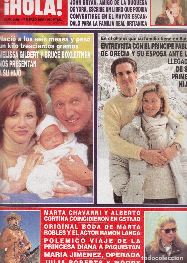 Sammeln von Zeitschriften &iexcl;Hola!: REVISTA HOLA N&ordm; 2691 A&Ntilde;O 1996. MELISSA GILBERT. MARTA CHAVARRI. PABLO DE GRECIA. JUILIA ROBERT.