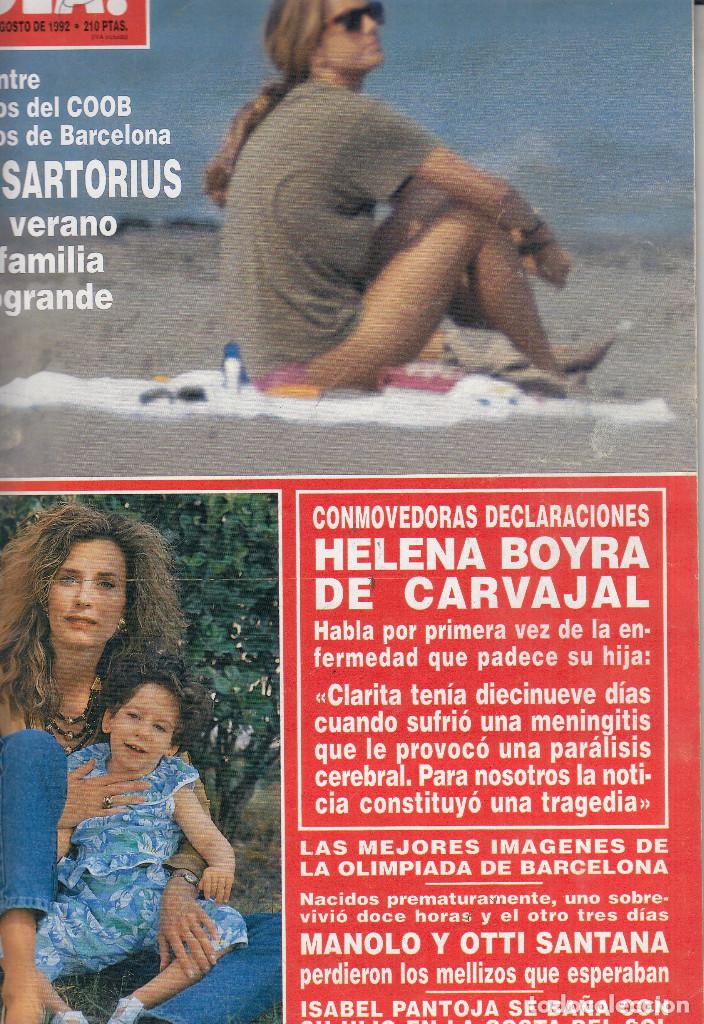 Coleccionismo de Revista Hola: REVISTA HOLA N&ordm; 2505 A&Ntilde;O 1992. ISABEL SARTORIUS. HELENA BOYRA DE CARVAJAL. MANOLO Y OTTI SANTANA.