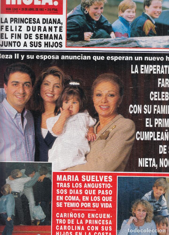 Coleccionismo de Revista Hola: REVISTA HOLA N&ordm; 2542 A&Ntilde;O 1993. PRINCESA DIANA Y SUS HIJOS. EMPERATRIZ FARAH. MARIA SUELVES.