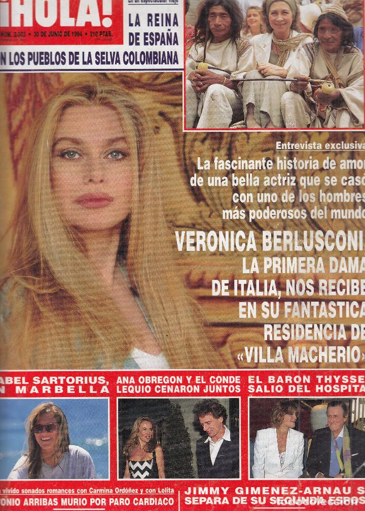 Coleccionismo de Revista Hola: REVISTA HOLA N&ordm; 2603 A&Ntilde;O 1994. REINA SOFIA. ISABEL SARTORIUS. VERONICA BERLUSCONI. JIMMY GIMENEZ.