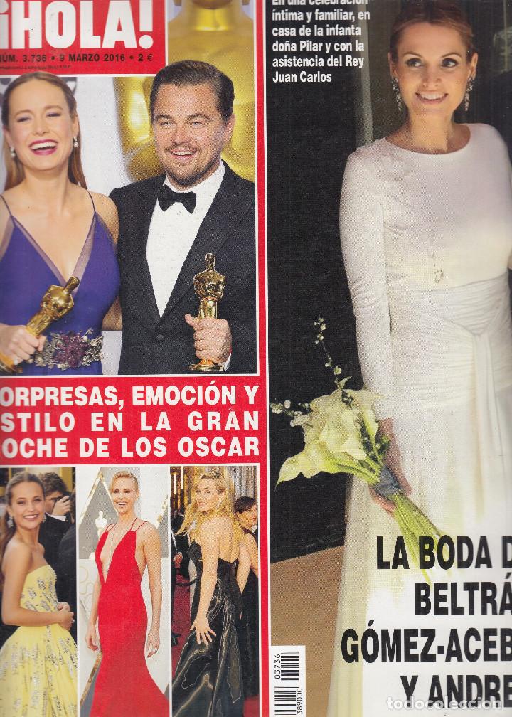 Coleccionismo de Revista Hola: REVISTA HOLA N&ordm; 3736 A&Ntilde;O 2016. LA NOCHE DE LOS OSCAR. BODA BELTRAN GOMEZ ACEBO Y ANDRE PASCUAL.