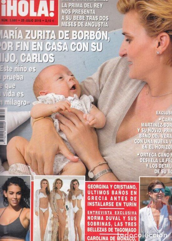 Coleccionismo de Revista Hola: REVISTA HOLA N&ordm; 3860 A&Ntilde;O 2018. MARIA ZURITA DE BORBON. GREGORIA Y CRISTIANO. NORMA DUVAL. CAROLINA.