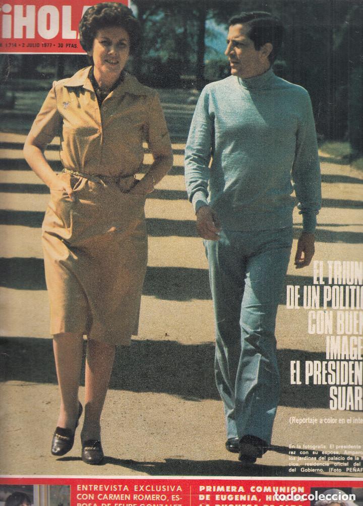 Collectionnisme de Magazine &iexcl;Hola!: ADOLFO SUAREZ Y AMPARO.COMUNION EUGENIA. CRISTINA HOLANDA.REVISTA HOLA N&ordm; 1714.1977.