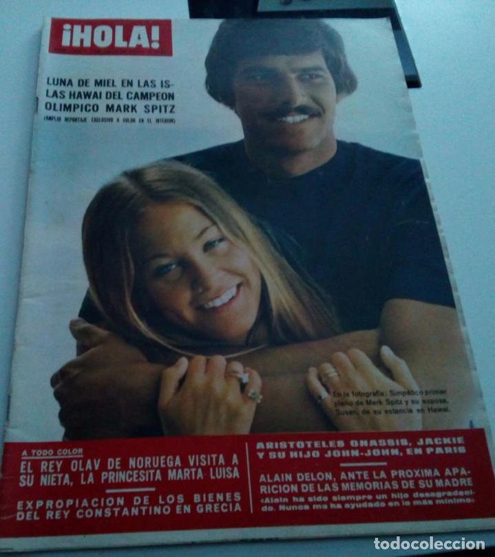 Collectionnisme de Magazine &iexcl;Hola!: MARK SPITZ. OLAV DE NORUEGA.MARTA LUISA. ONASSIS. ALAIN DELON. REVISTA HOLA N&ordm; 1506.JULIO 1973.