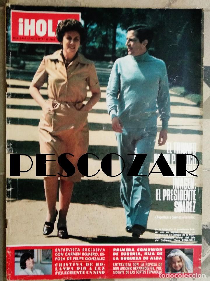 Collectionnisme de Magazine &iexcl;Hola!: REVISTA HOLA N&ordm; 1714 - 1 JULIO 1977 - ADOLFO SUAREZ Y AMPARO, CRISTINA DE HOLANDA, COMUNI&Oacute;N EUGENIA