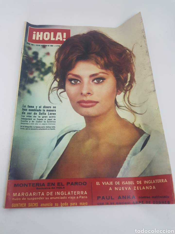 Coleccionismo de Revista Hola: Revista Hola 965 Sof&iacute;a Loren Margarita de Inglaterra Paul Anka