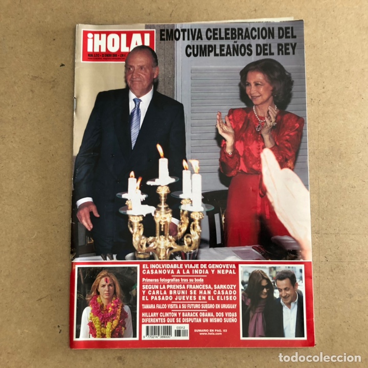 Collectionnisme de Magazine &iexcl;Hola!: &iexcl;HOLA! N&deg;3312 (ENERO, 2008). CUMPLEA&Ntilde;OS REY JUAN CARLOS, TAMARA FALC&Oacute;, SARKOZY Y CARLA BRUNI,...