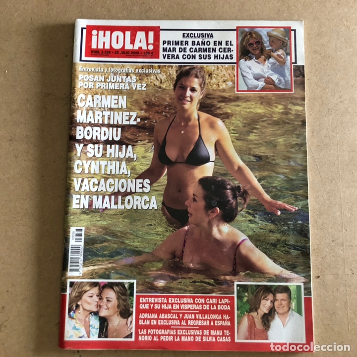 Collectionnisme de Magazine &iexcl;Hola!: &iexcl;HOLA! N&deg;3338 (JULIO, 2008). CARMEN MART&Iacute;NEZ BORDI&Uacute; Y SU HIJA CYNTHIA, TITA CERVERA, CARI LAPIQUE