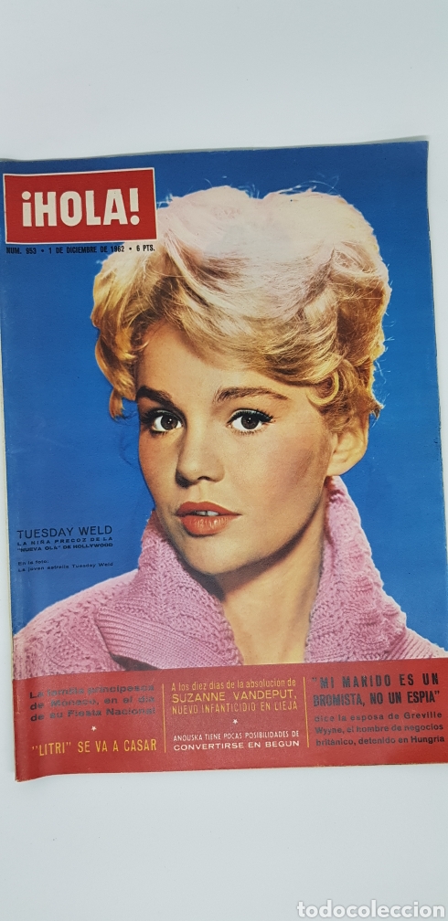 Collectionnisme de Magazine &iexcl;Hola!: Revista Hola n&uacute;mero 953 diciembre 1962 Tuesday weld El Litri Folledo piedra de caba&ntilde;as de Virtus