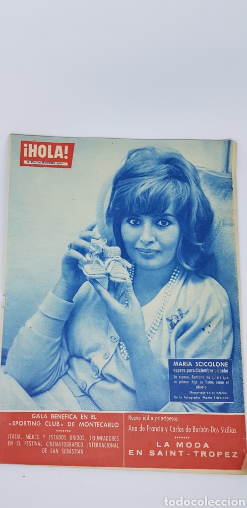 Collectionnisme de Magazine &iexcl;Hola!: Revista Hola 930 junio 1962 festival cine San Sebasti&aacute;n moda santropez Mar&iacute;a scicolone Silvia Pampan