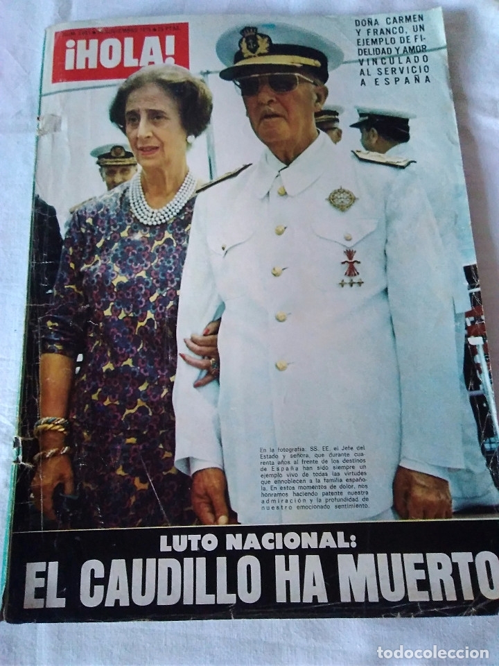 Collectionnisme de Magazine &iexcl;Hola!: 8-REVISTA HOLA, EL CAUDILLO HA MUERTO, N&ordm; 1631, 29 noviembre de 1975