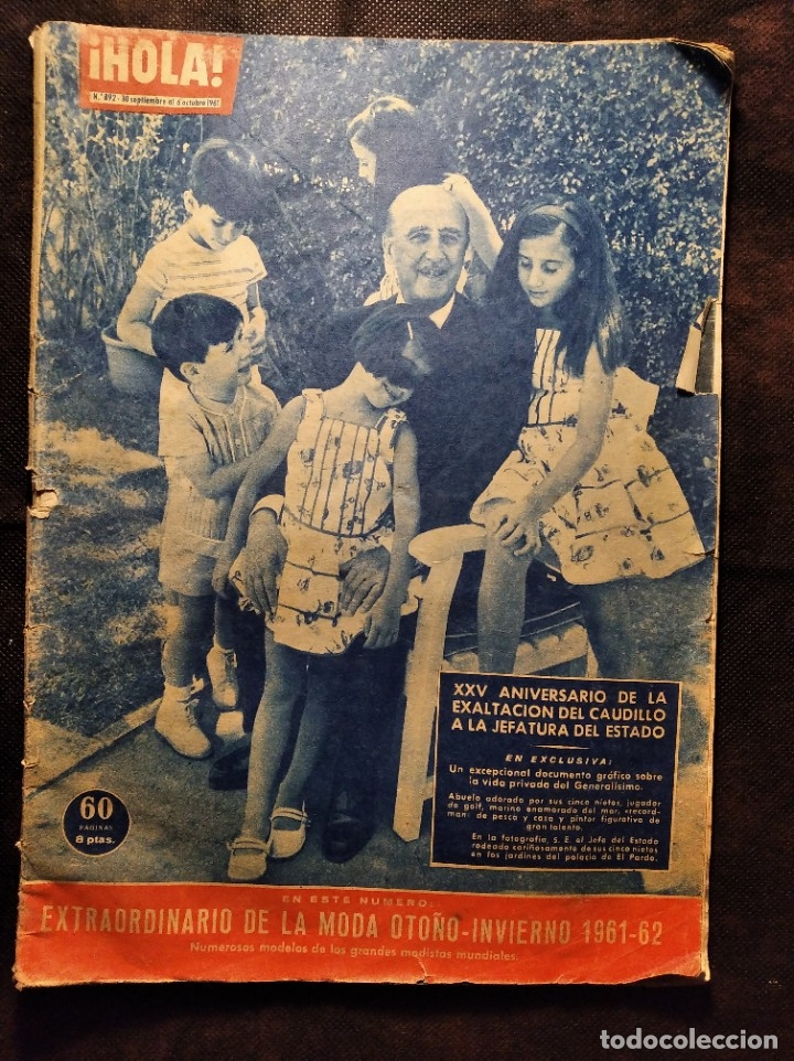 Collectionnisme de Magazine &iexcl;Hola!: REVISTA HOLA. N&ordm; 892, 30 SEPTIEMBRE AL 6 DE OCTUBRE 1961,