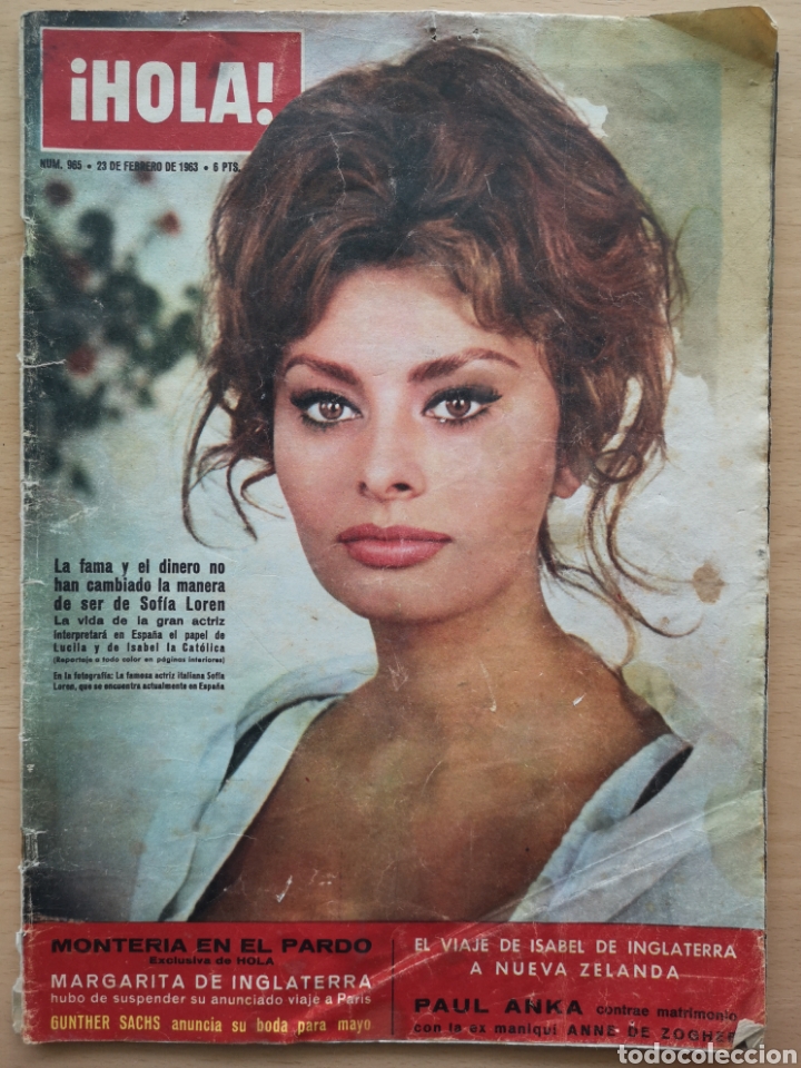 Collectionnisme de Magazine &iexcl;Hola!: REVISTA HOLA N&ordm; 965 1963 ROSSANA SCHIAFFINO, TONY RENIS, PAUL ANKA, ANNE DE ZOGHEB, FRANCO