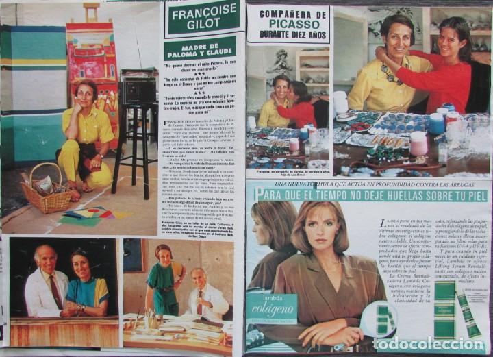 Colecionismo da Revista &iexcl;Hola!: RECORTE REVISTA HOLA N&ordm; 2118 1985 FRAN&Ccedil;OISE GILOT 4 PGS